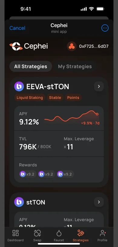 all strategies: apy, tvl, max leverage, rewards