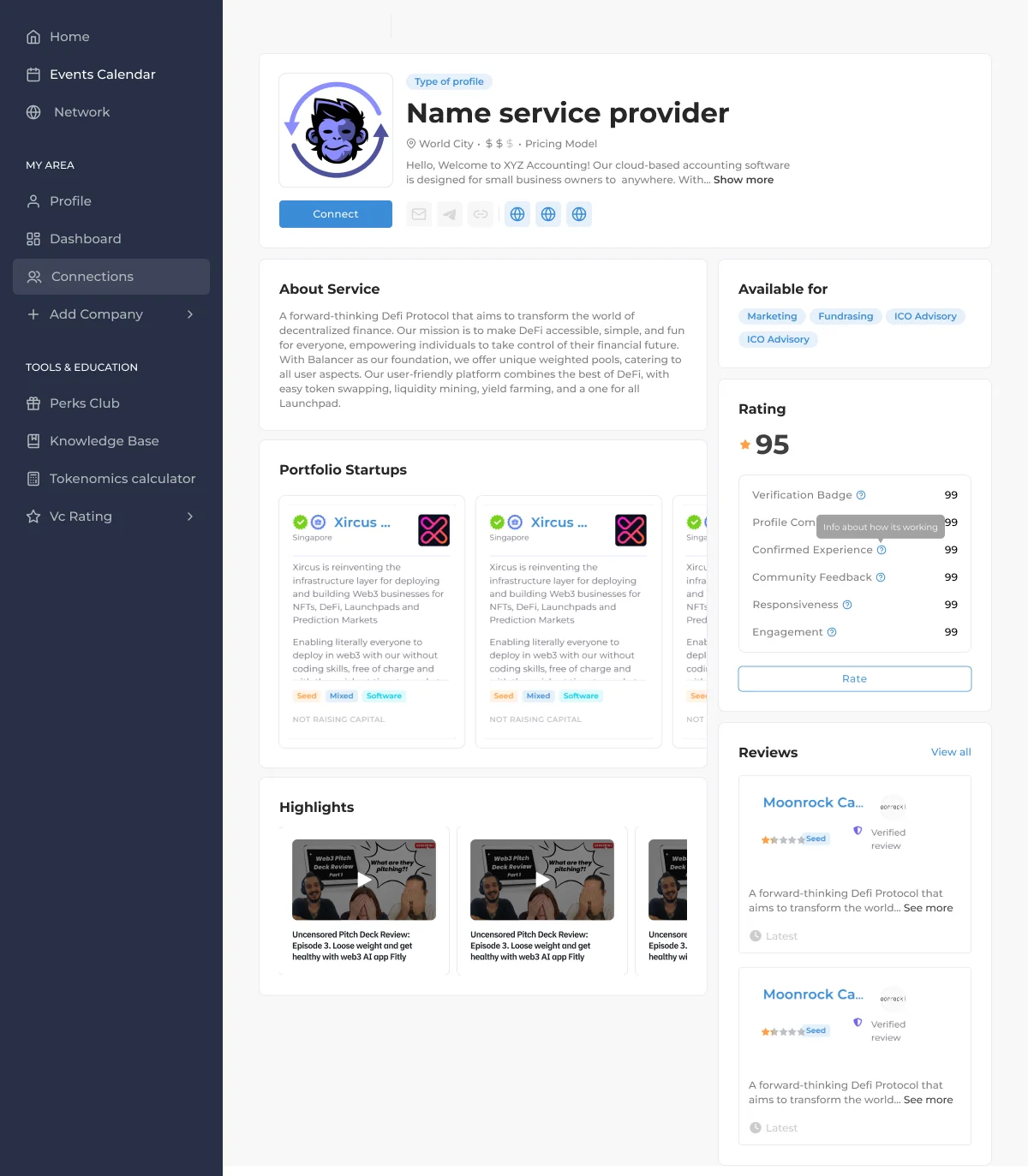 innmind: service provider profile
