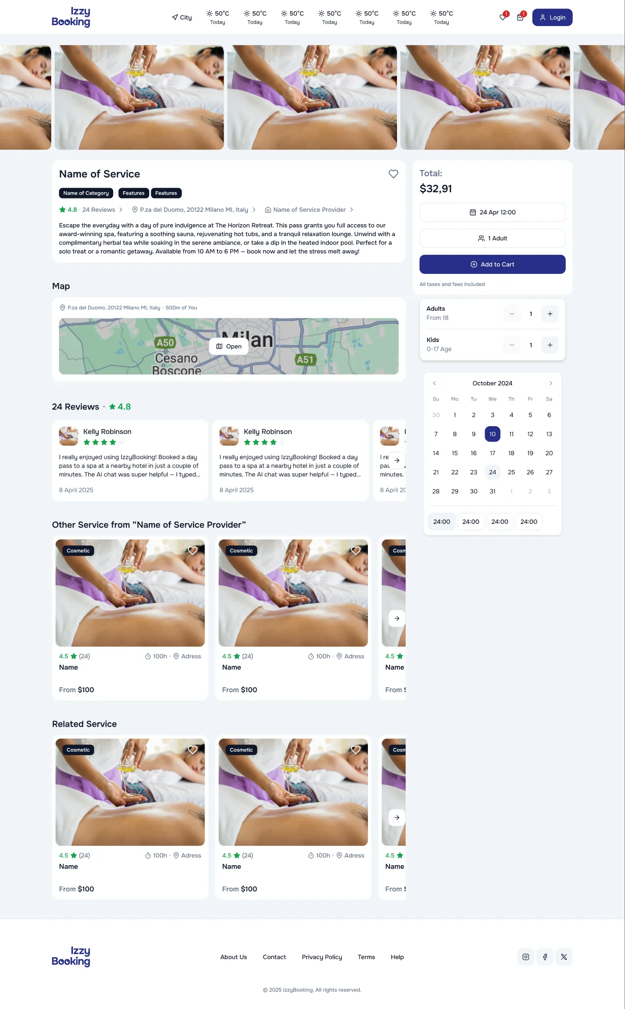 service detail page