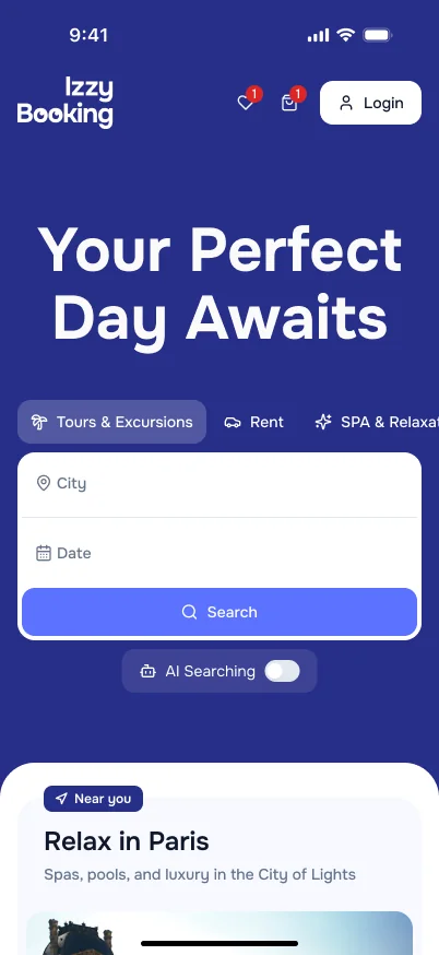 izzybooking b2c: mobile