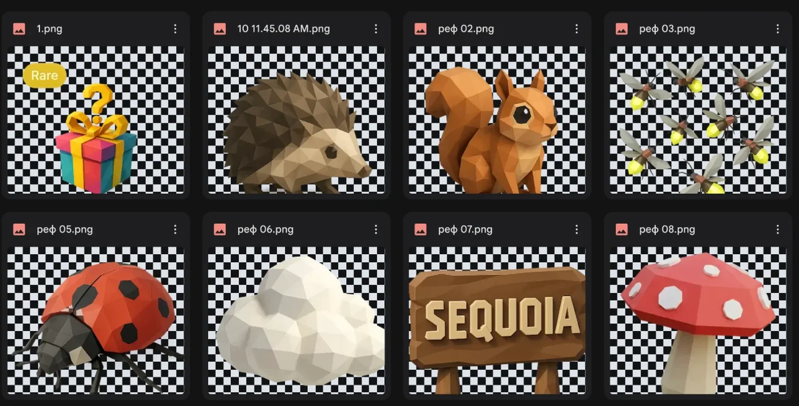 final 3d assets for the app