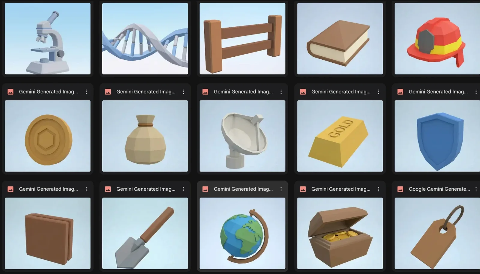ai-generated 3d asset references